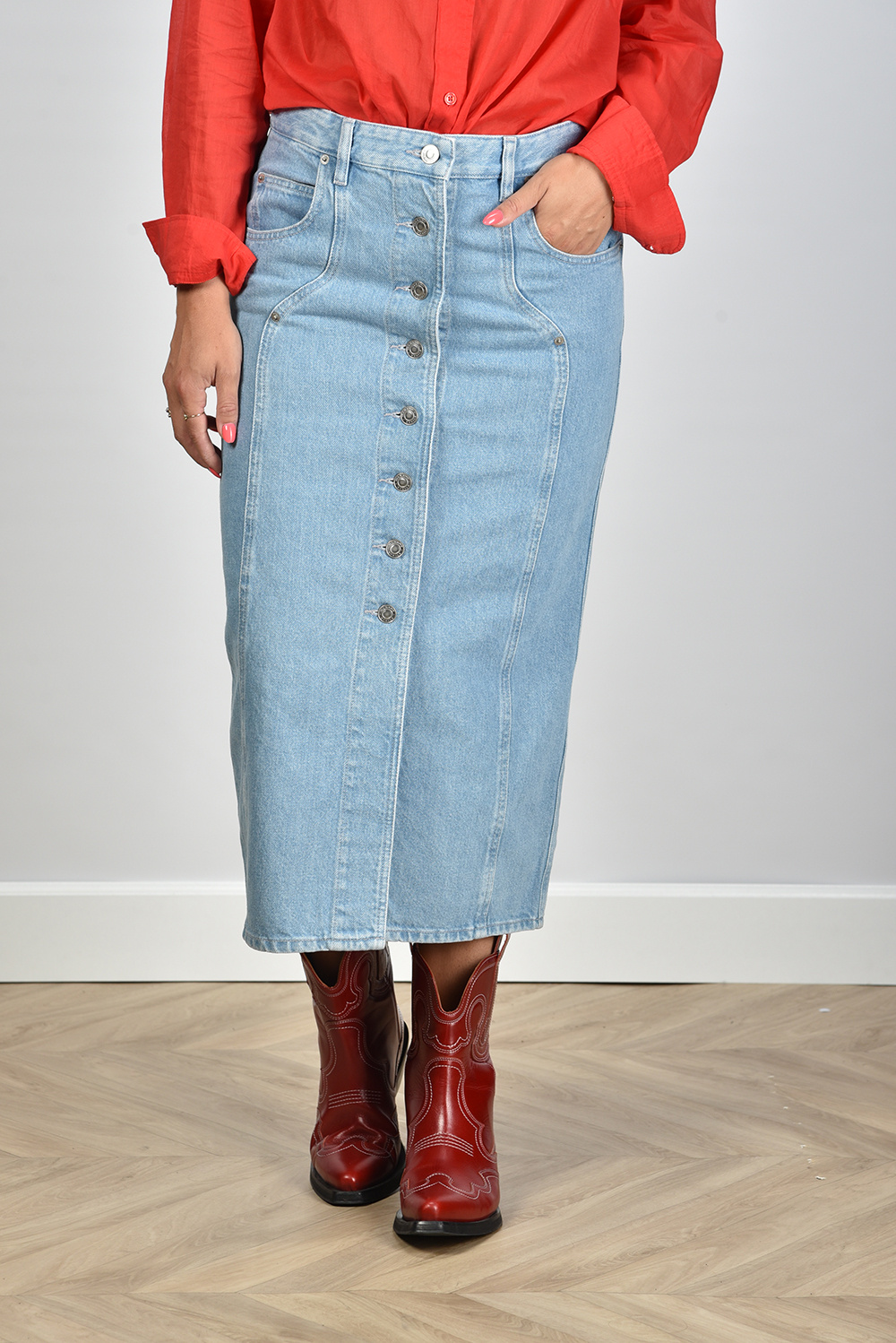Marant Etoile rok Vandy JU0073FA-A3H19E blauw Marant Etoile rok Vandy JU0073FA-A3H19E blauw