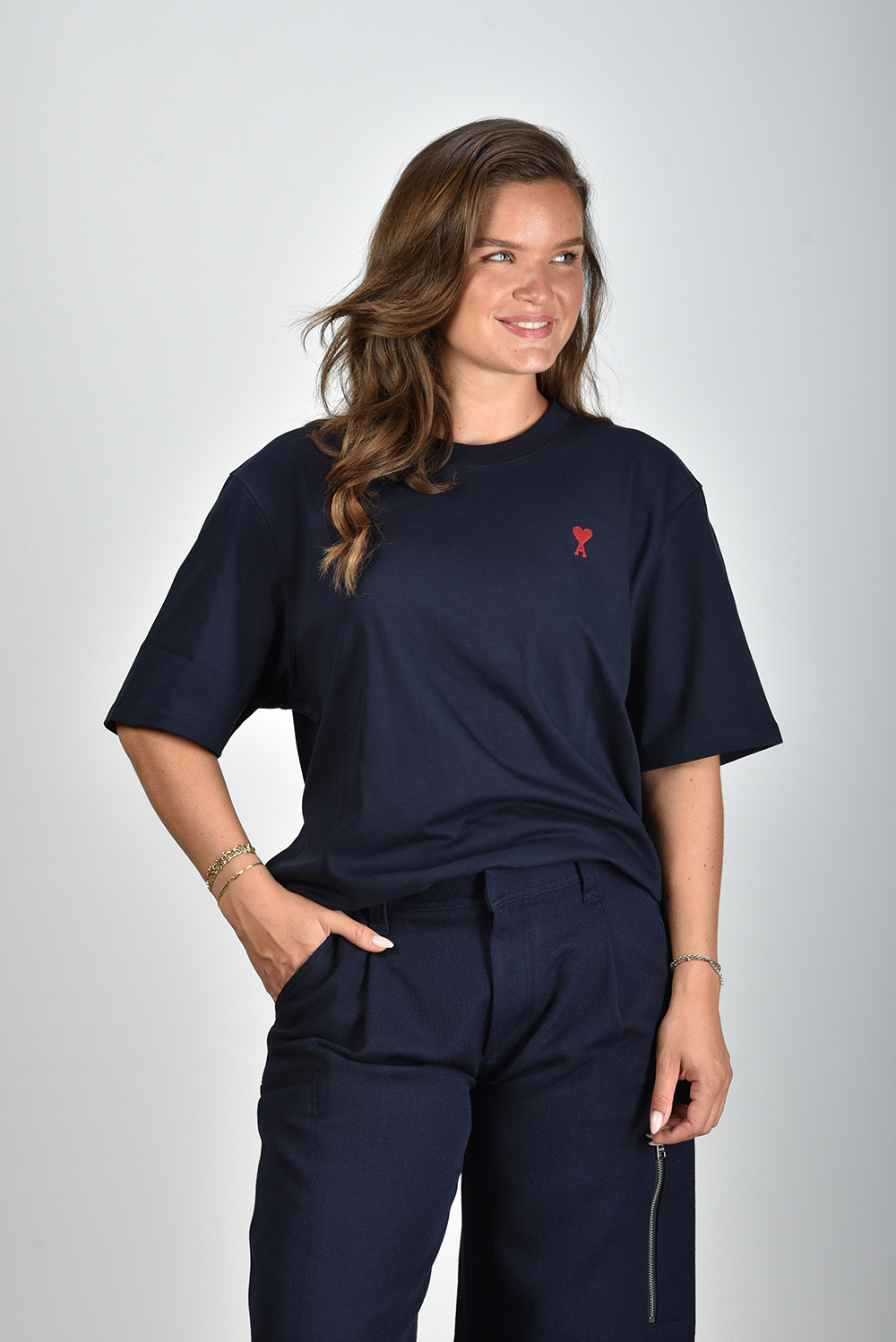 Ami Paris t-shirt Red Ami De Coeur UTS005.726 blauw Ami Paris t-shirt Red Ami De Coeur UTS005.726 blauw