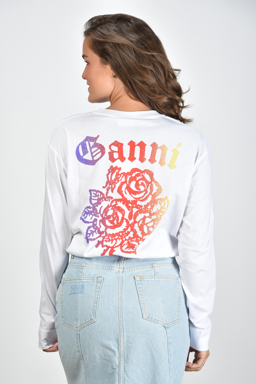Ganni t-shirt T3634 wit