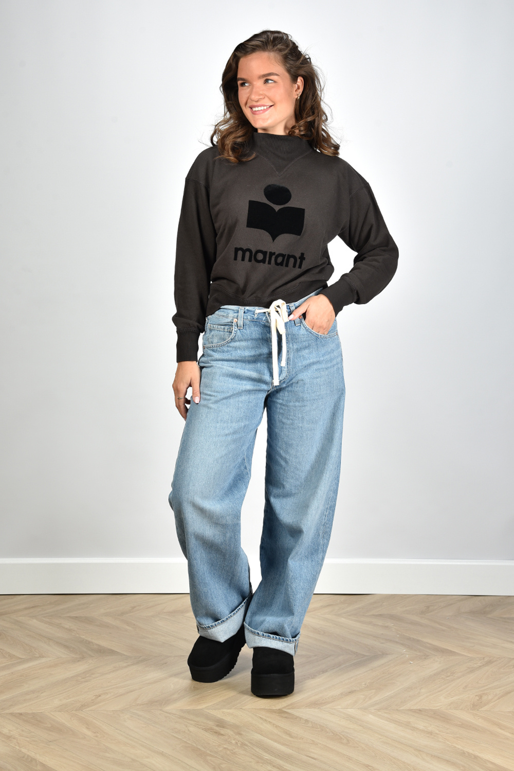 Marant Etoile trui Moby SW0003FA-A1M07E zwart Marant Etoile trui Moby SW0003FA-A1M07E zwart