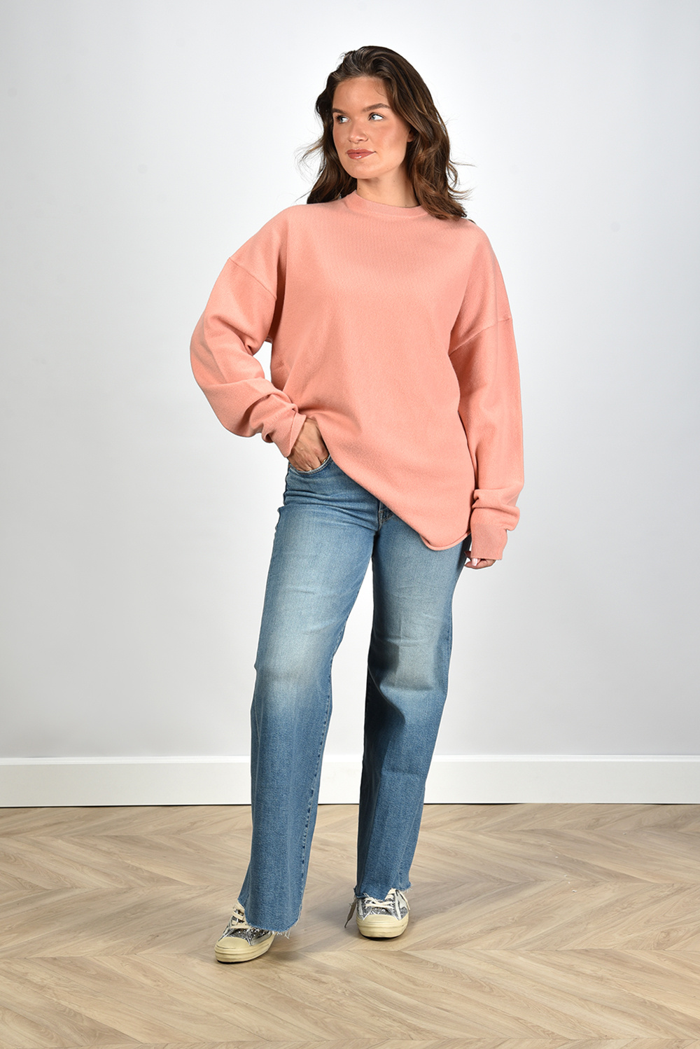 Extreme Cashmere trui Crew Hop 53 oranje Extreme Cashmere trui Crew Hop 53 oranje