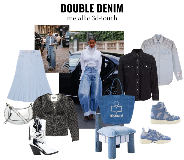 Shop this double denim look online at Marjon Snieders