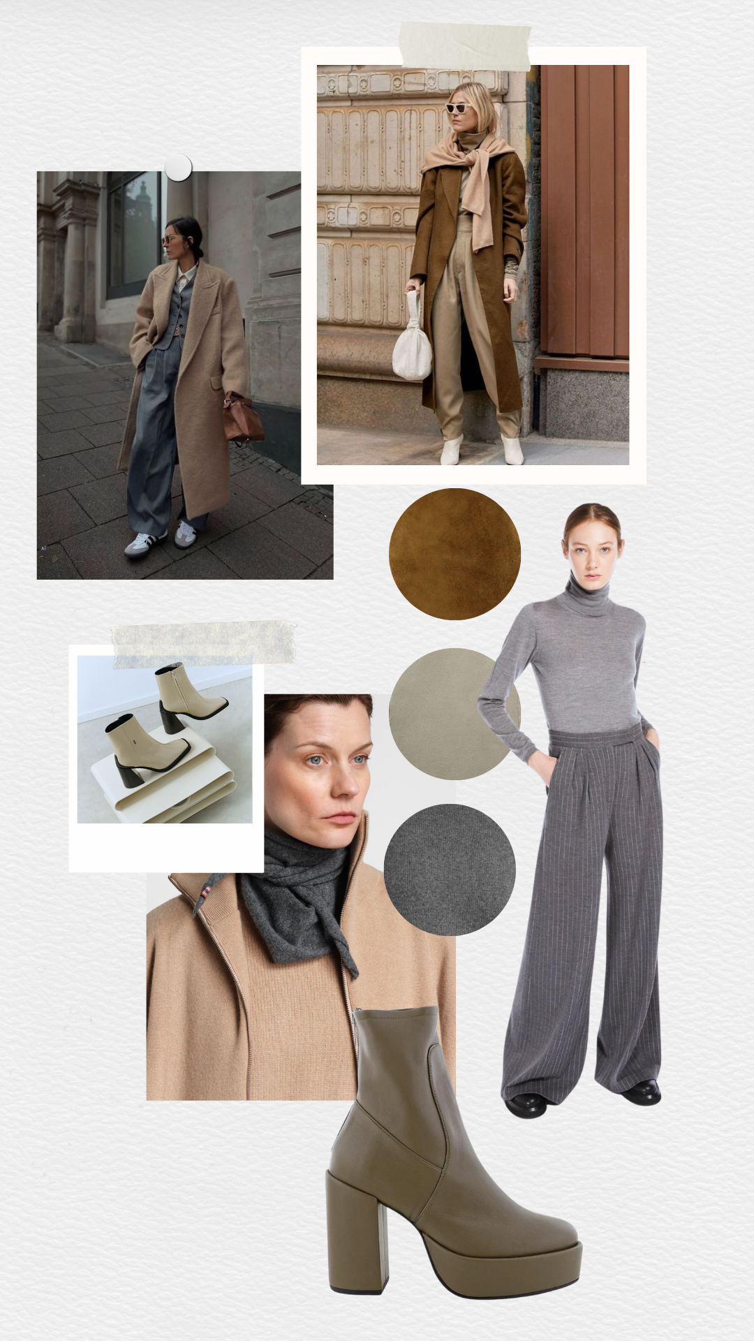 Be inspired by the gray and brown color palette with accents of green.