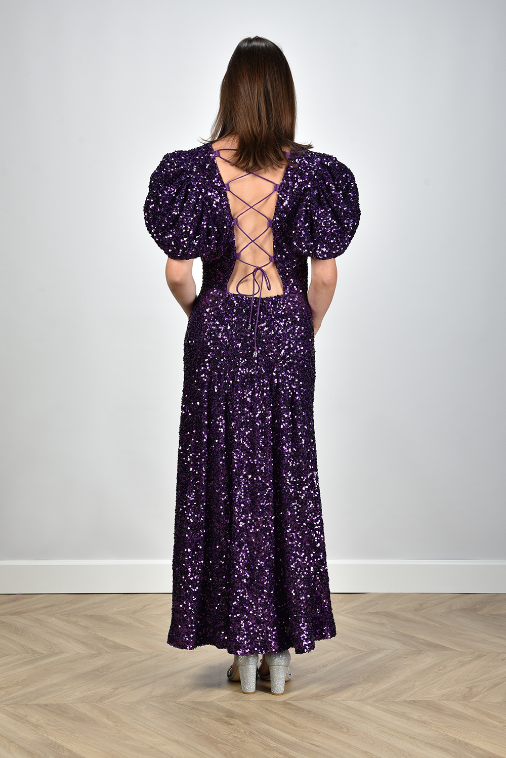 Rotate Rotate dress Sequins Puff Sleeve 1115792073 purple