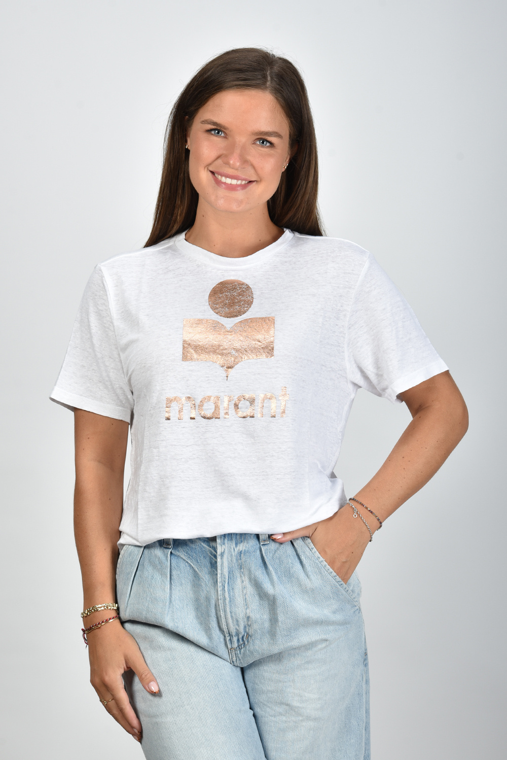 Marant Etoile t-shirt Zewel TS0001FA-A1N10E wit
