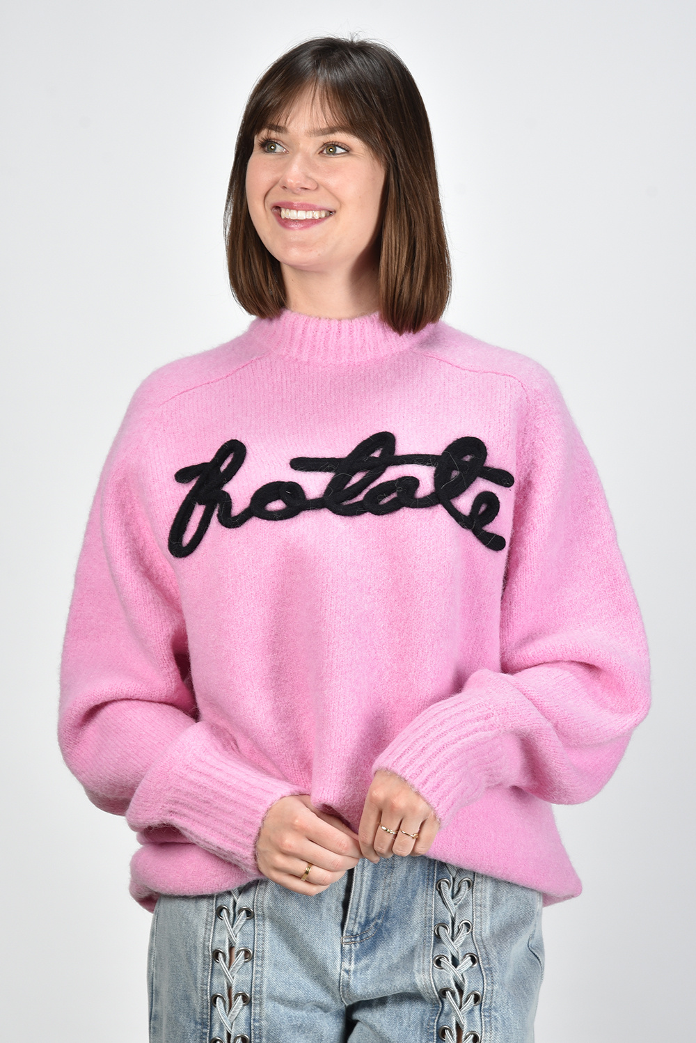 Rotate trui Knit Oversize Logo 1120922215 roze