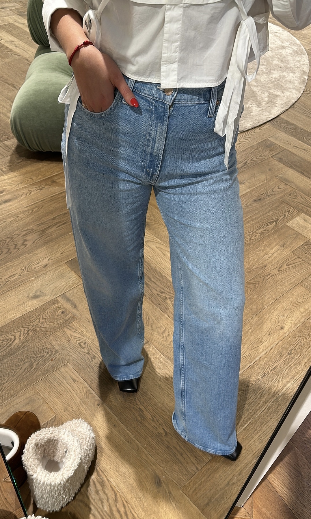 Mother jeans High Waisted Spinner Zip Heel 10348-1220 blauw
