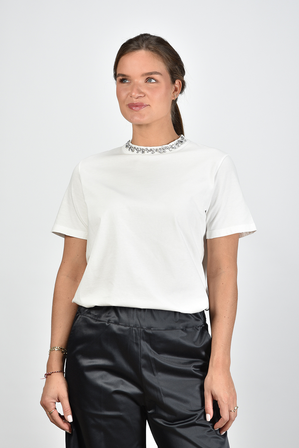 Golden Goose t-shirt met crystal details wit