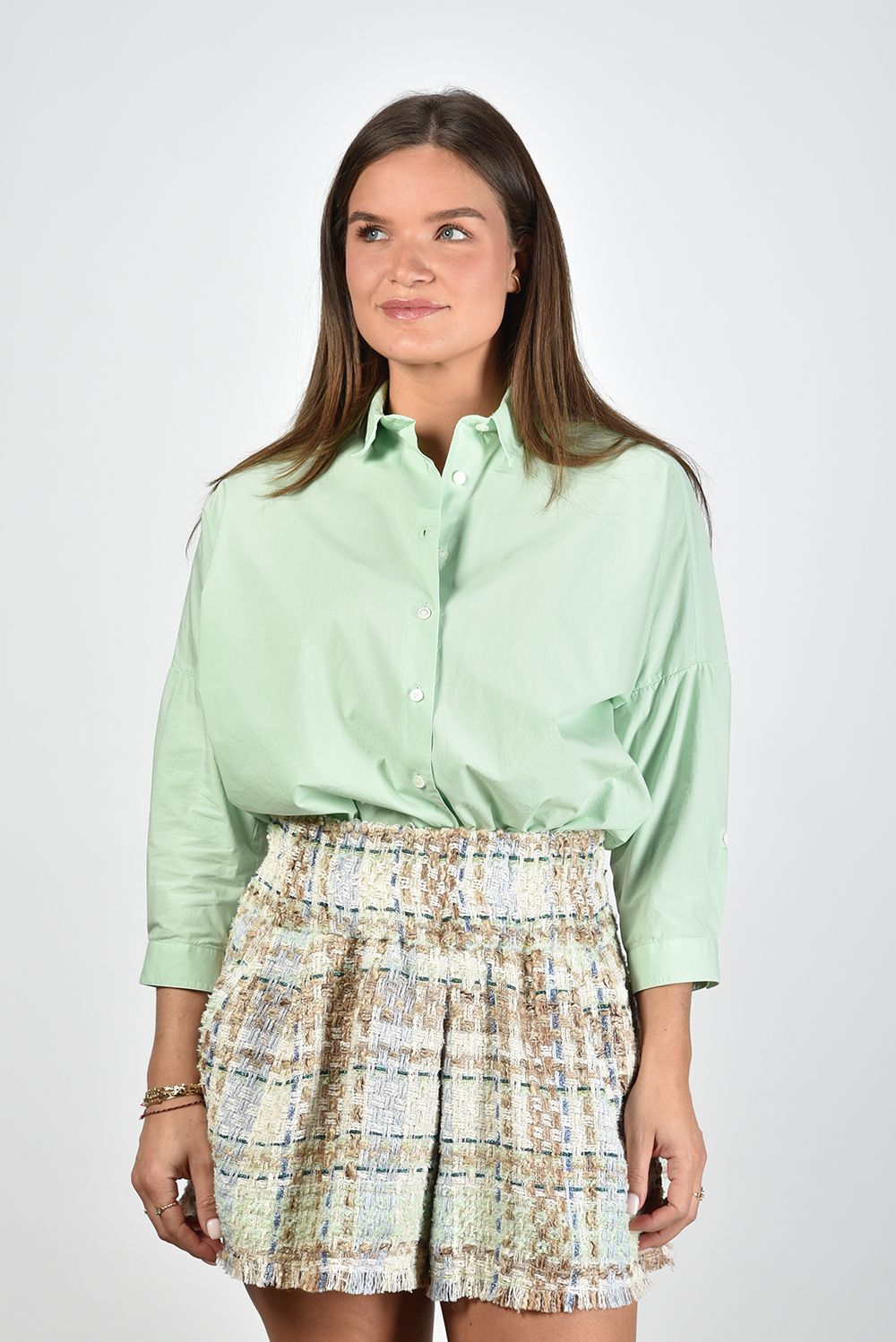 Academia blouse Gioia 3 4-mouwen groen