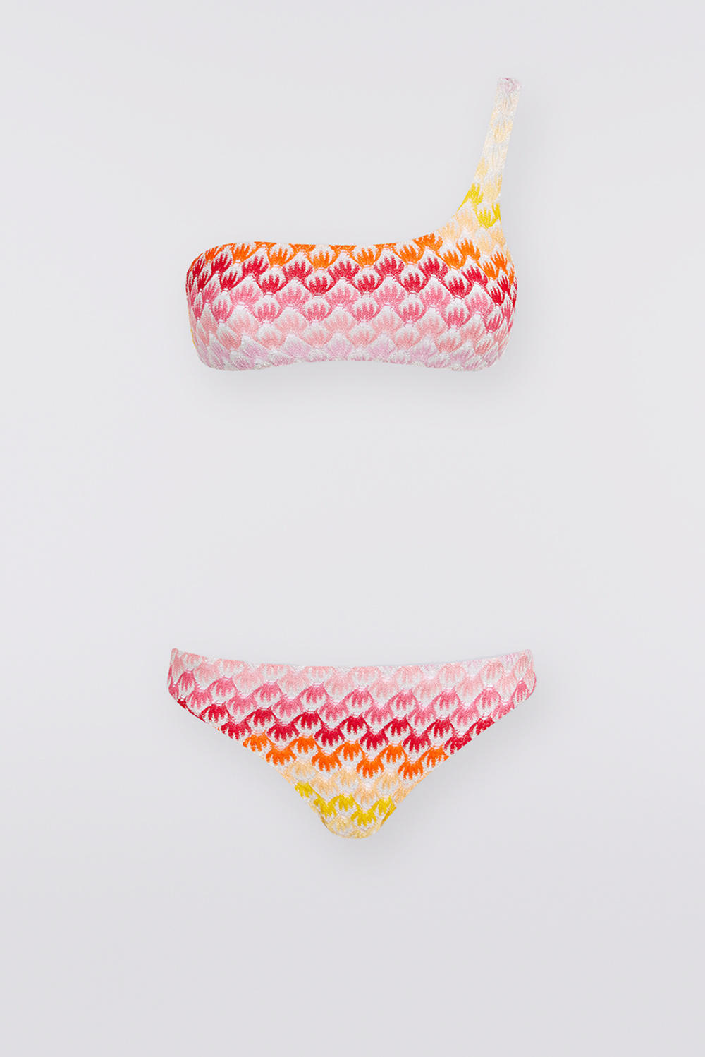 Missoni Mare bikini met gebreide overlay en one shoulder multicolour