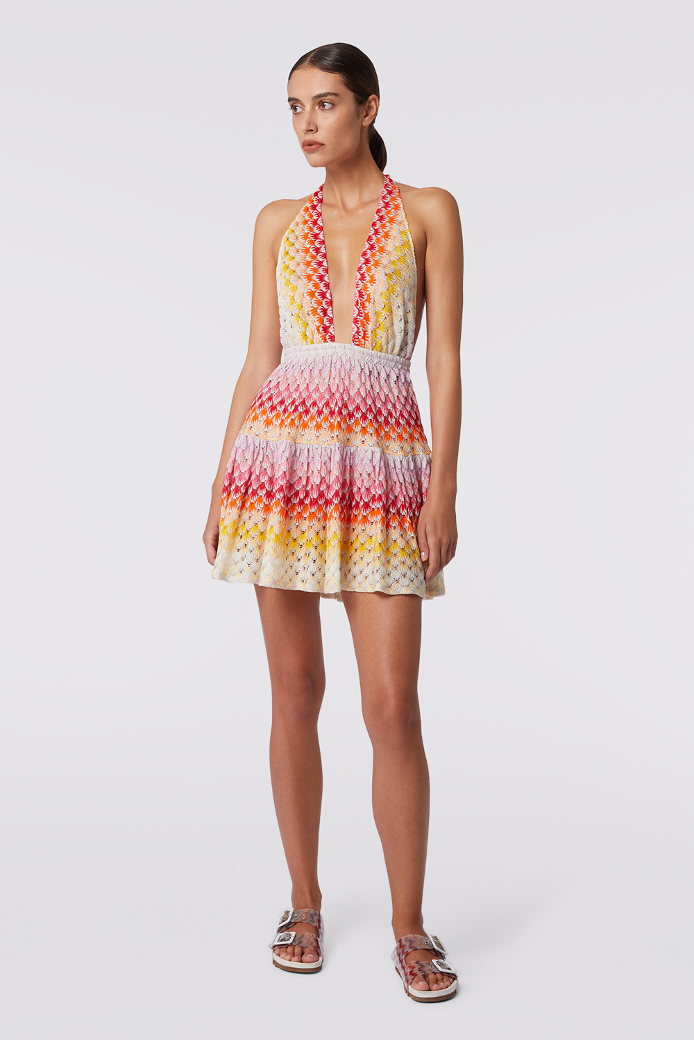 Missoni Mare short cover up dress in metallic with lurex multicolour Marjon Snieders