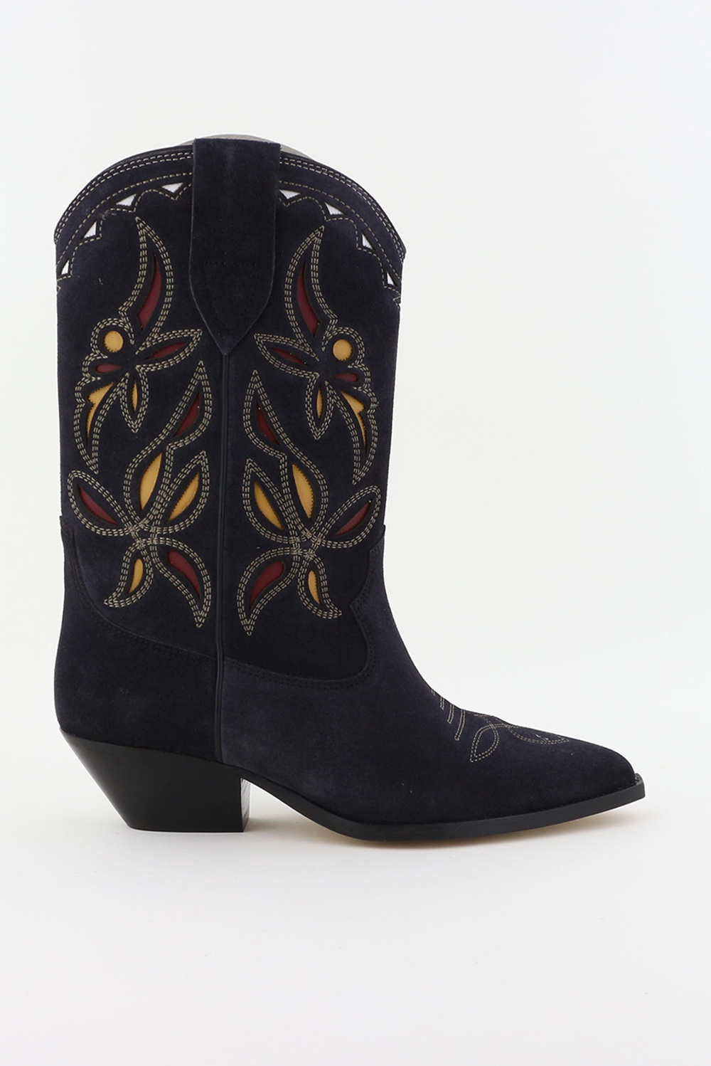 Isabel Marant laarzen Duerto uitgesneden detail faded black burgundy Marjon Snieders