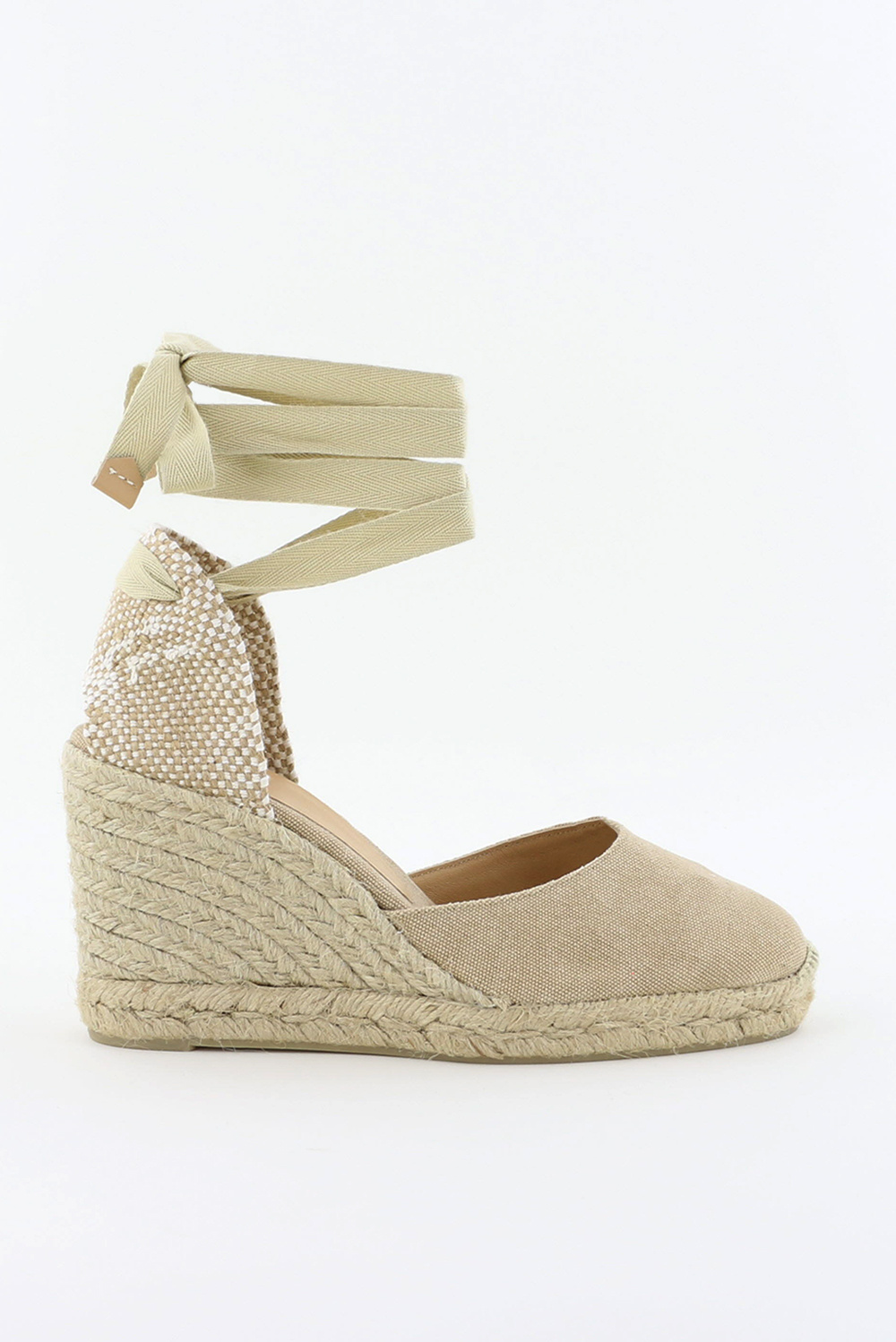 Castaner espadrilles Carina 8 met sleehak 021642 beige