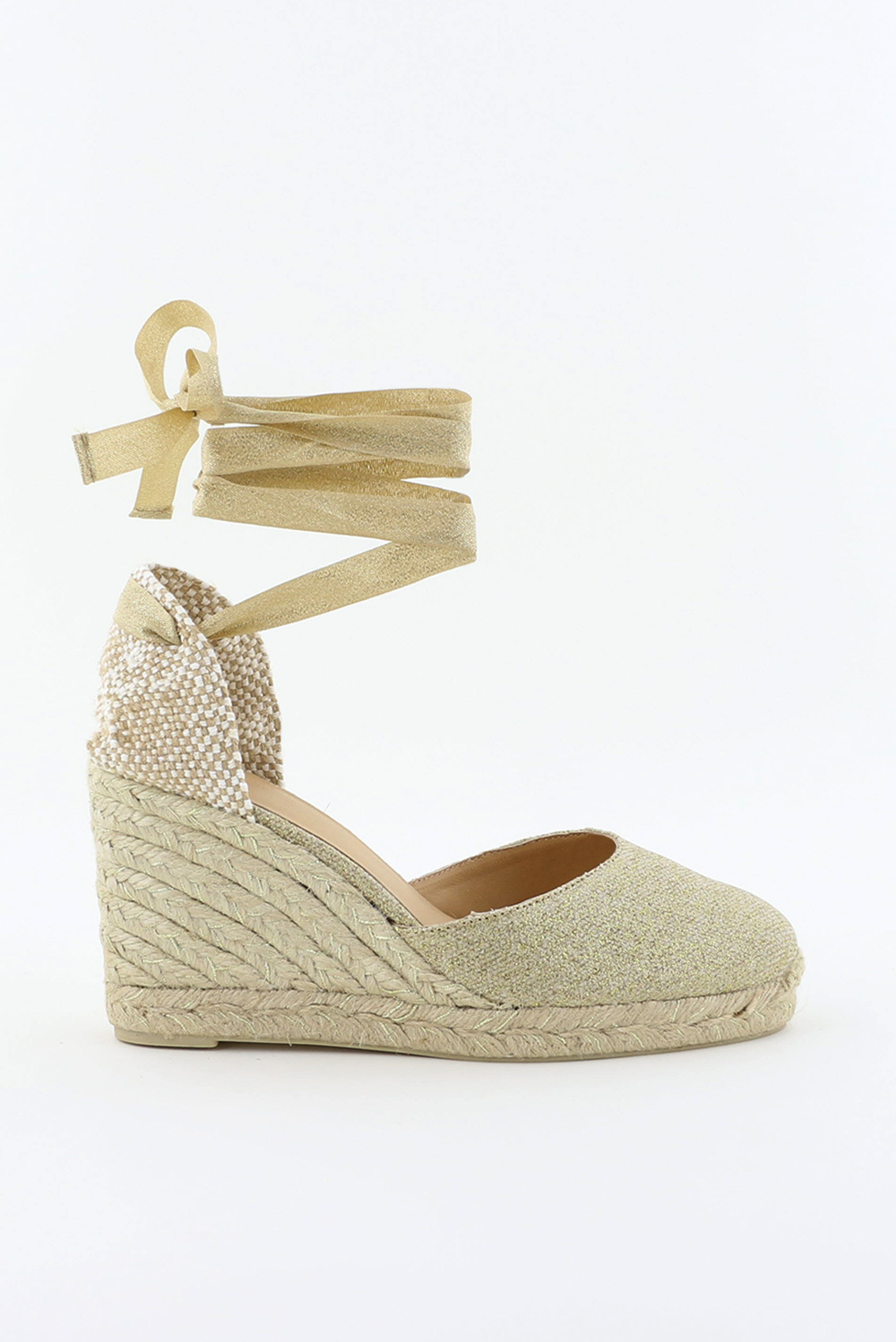 Castaner espadrilles Carina 8 met sleehak 021767 beige