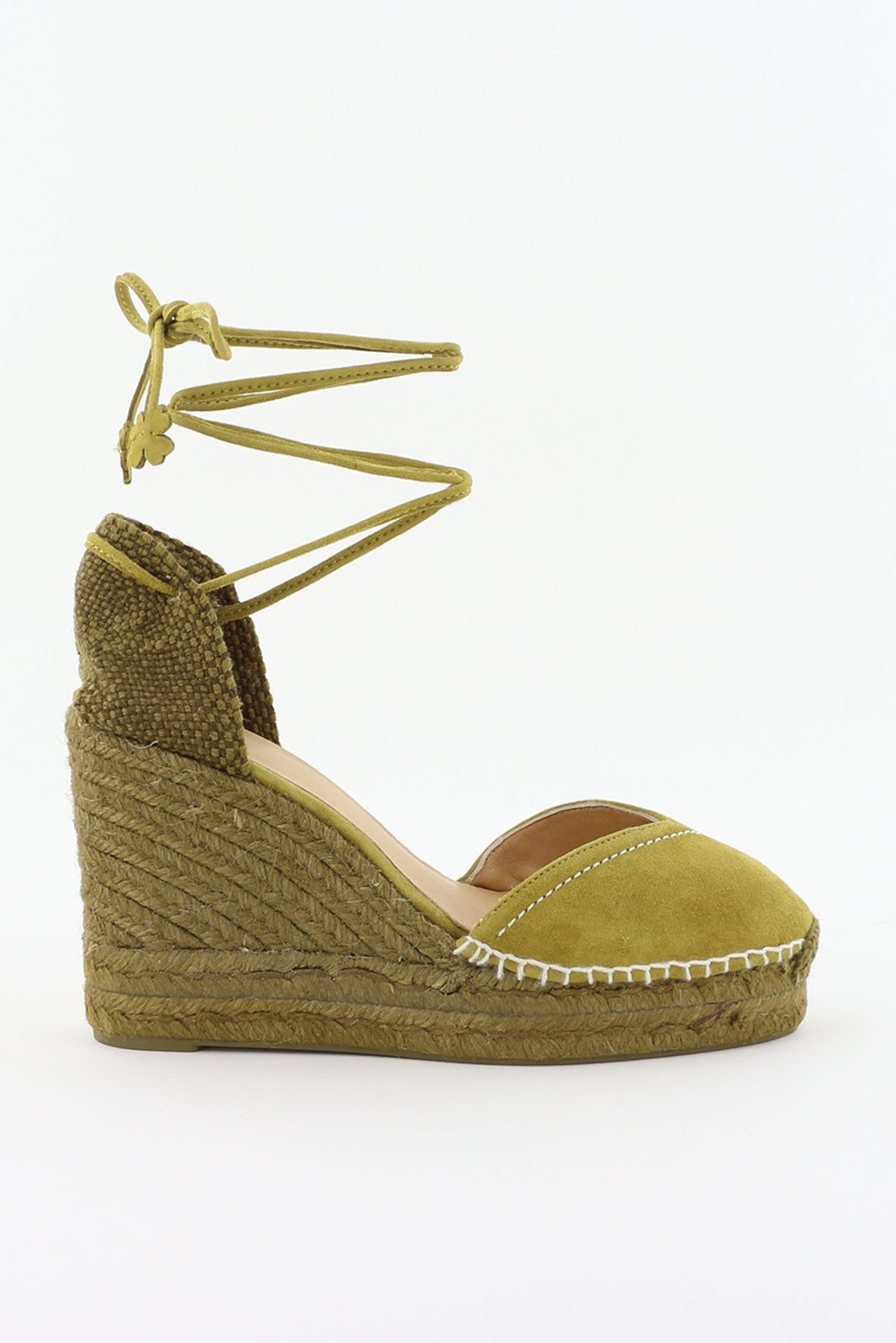 Castaner espadrilles Chiara C 8ED met sleehak 023420 groen