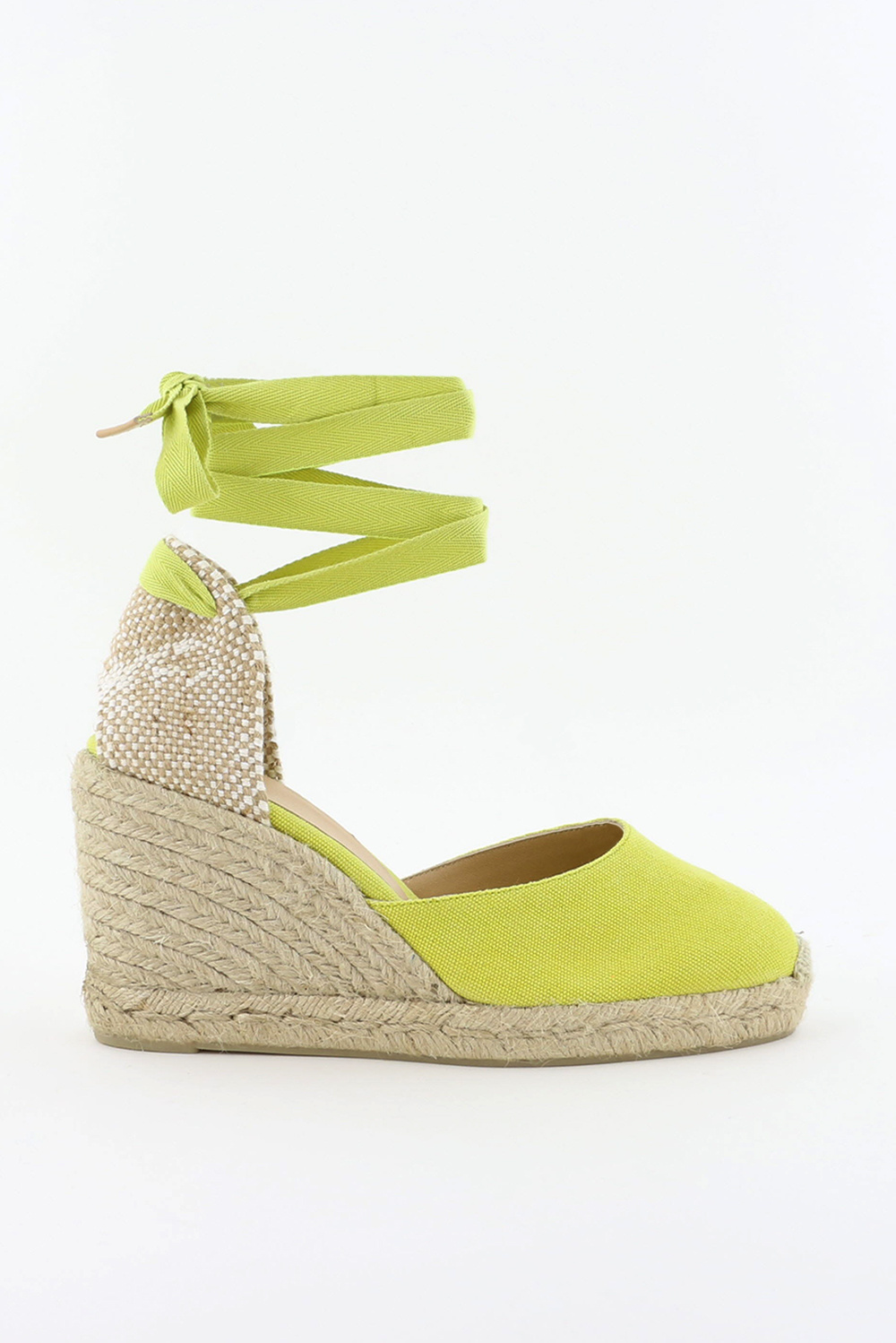 Castaner espadrilles Carina 8 met sleehak 021642 groen Marjon Snieders