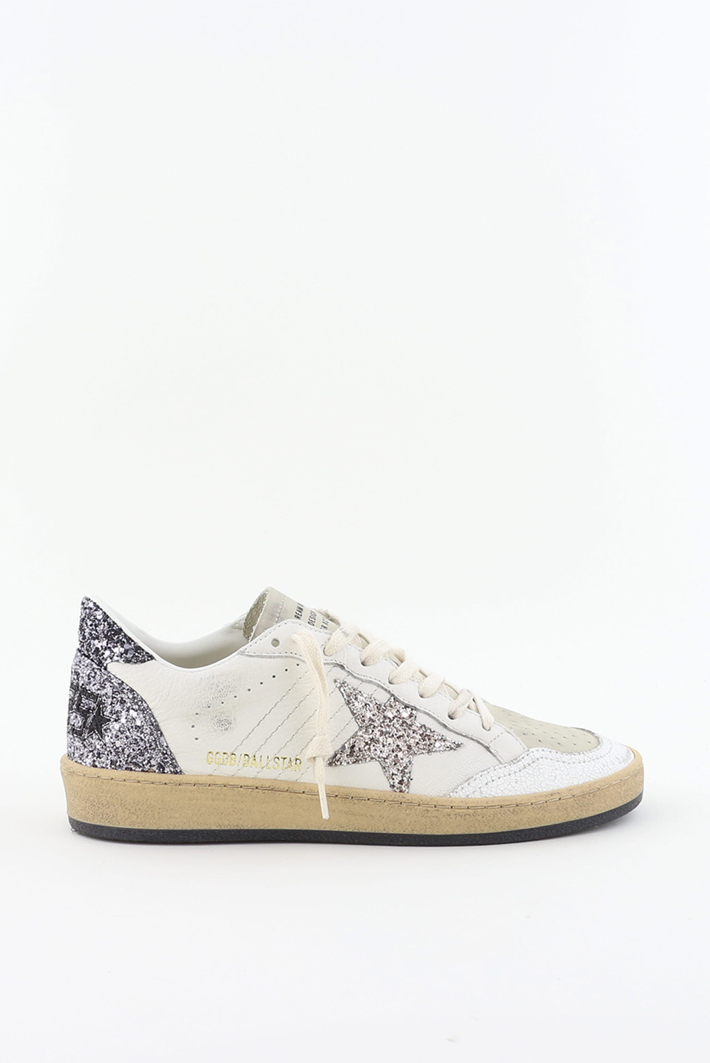 Golden Goose sneakers Ballstar met glitter GWF00117.F005344.11701 wit