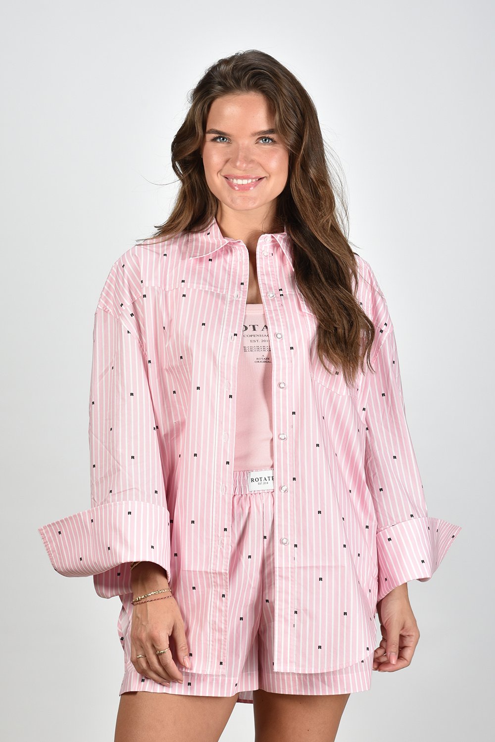 Rotate blouse 1124992976 met logo roze
