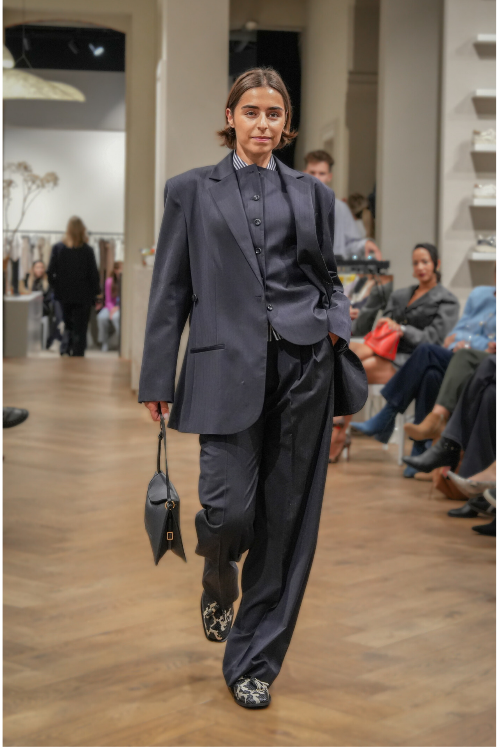 Rohe RÓHE oversized blazer met streep blauw