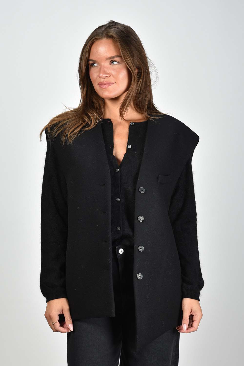 Margaux Lonnberg gilet Wallis mouwloos zwart