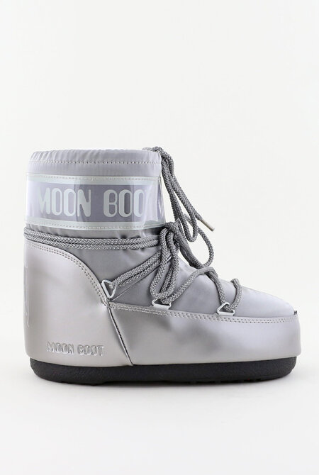 Moon Boot Icon Low Glance snowboot met waterafstotende coating en metallic finish • Lichtgrijs