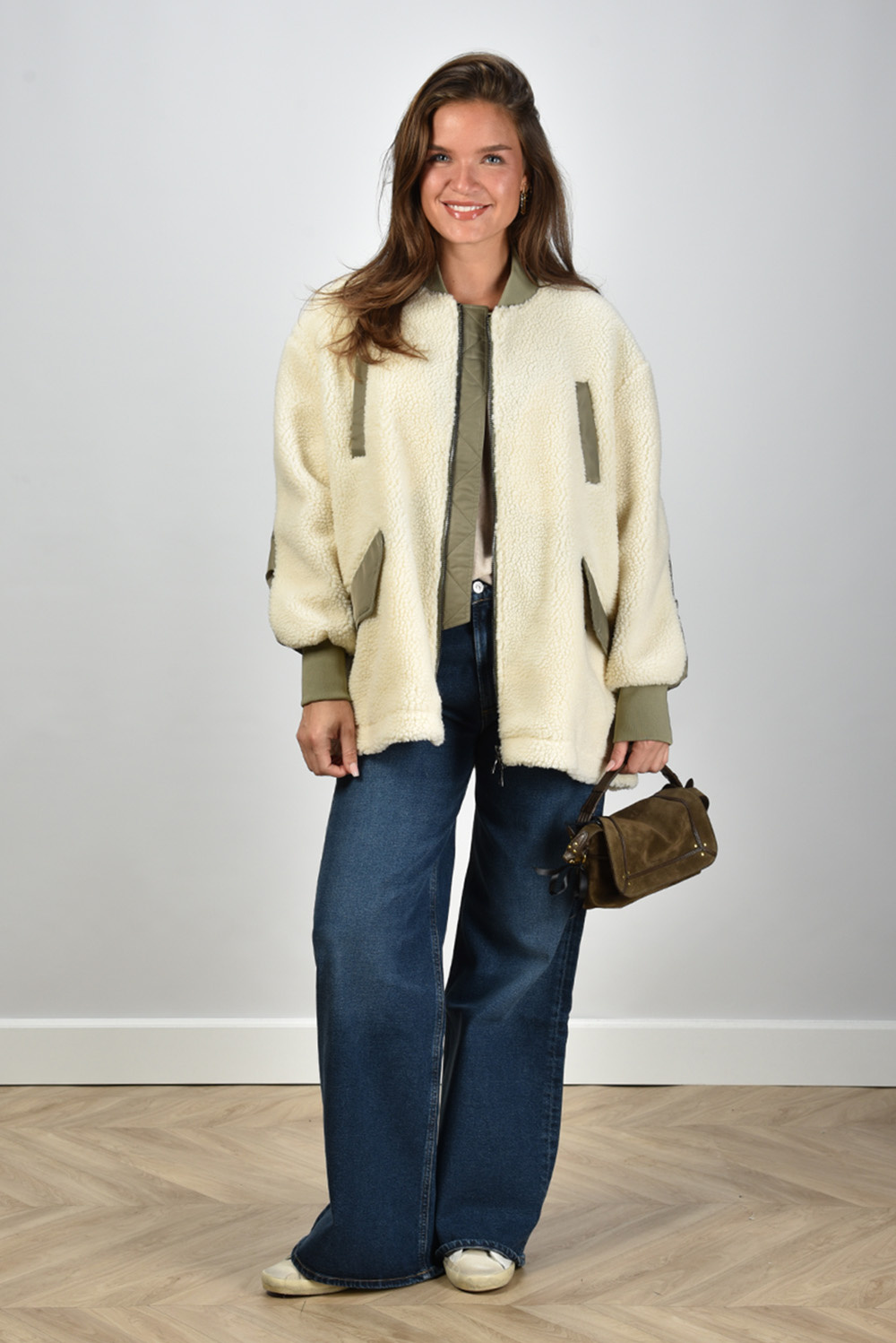 BLONDE No.8 jas Renee met ritssluiting beige