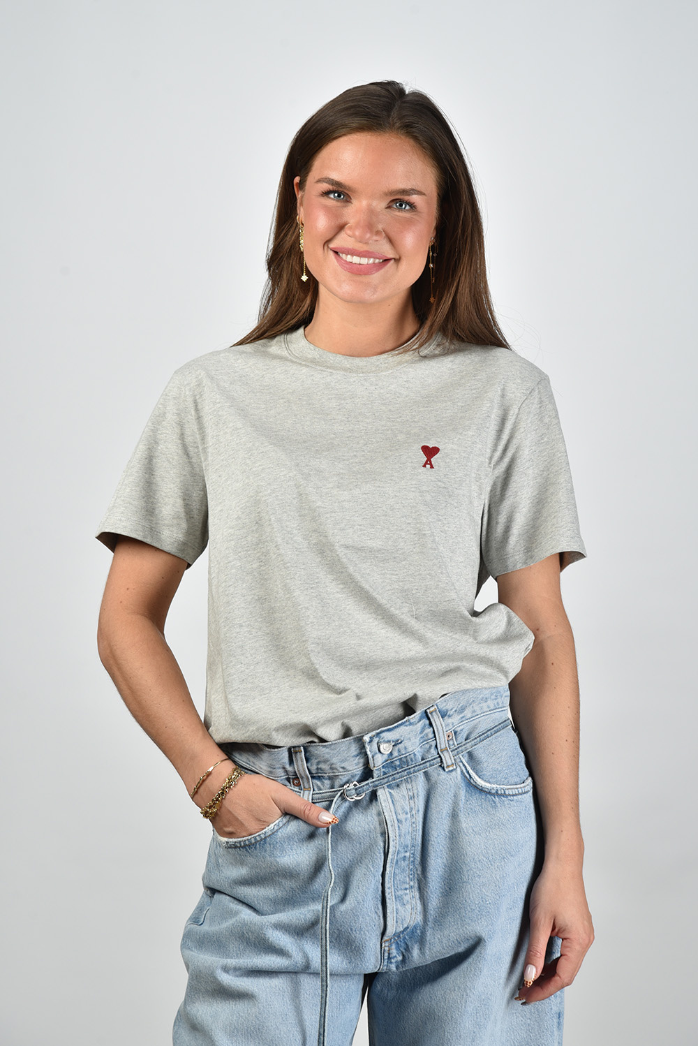 Ami Paris t-shirt Classic Red grijs