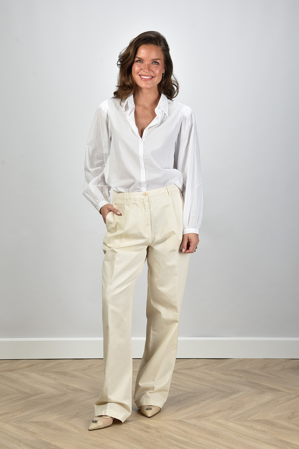 Aspesi broek met zakken S5_G _0173 _L105 creme