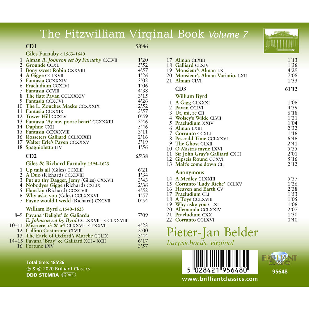 Brilliant Classics The Fitzwilliam Virginal Book, Volume 7