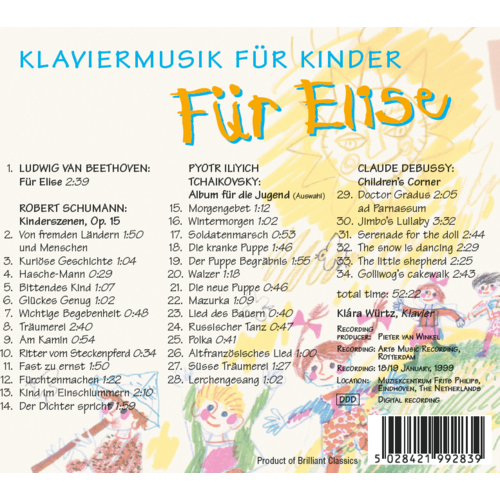 Brilliant Classics Klaviermusik fÃ¼r Kinder: FÃ¼r Elise