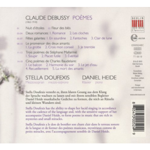 Berlin Classics Debussy: Poemes-Lieder