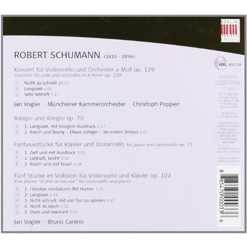 Berlin Classics Schumann: Werke fÃ¼r Violoncello; J. Vogler