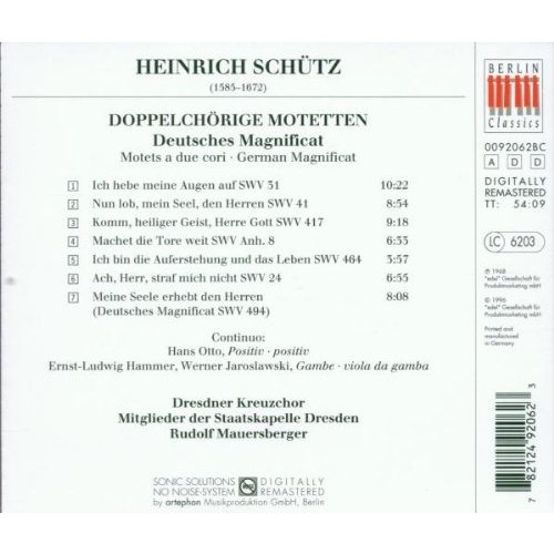 Berlin Classics SchÃ¼tz: DoppelchÃ¶rige Motetten