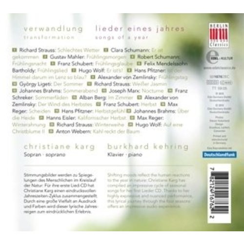 Berlin Classics Verwandlung, Lieder Eines Jahres; Christiane Karg, Burkhard Kehring