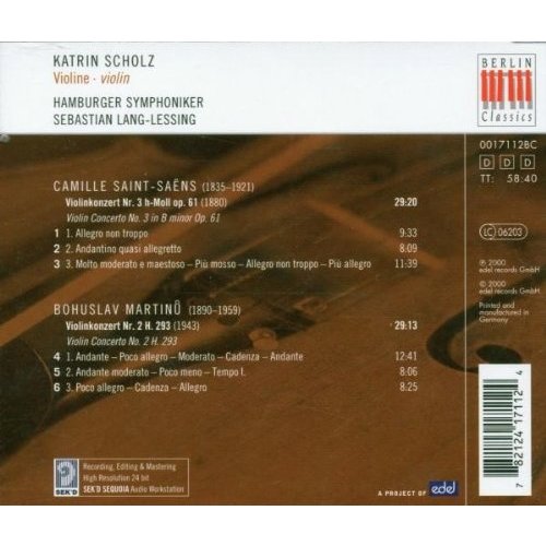 Berlin Classics Saint-Saens, C., Martinu, B.: Violinkonzert