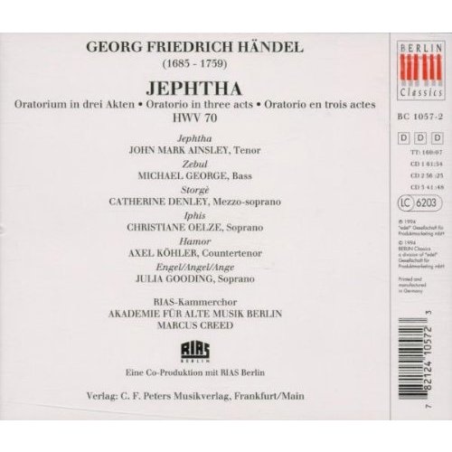 Berlin Classics HÃ¤ndel:Jephtha(GA)