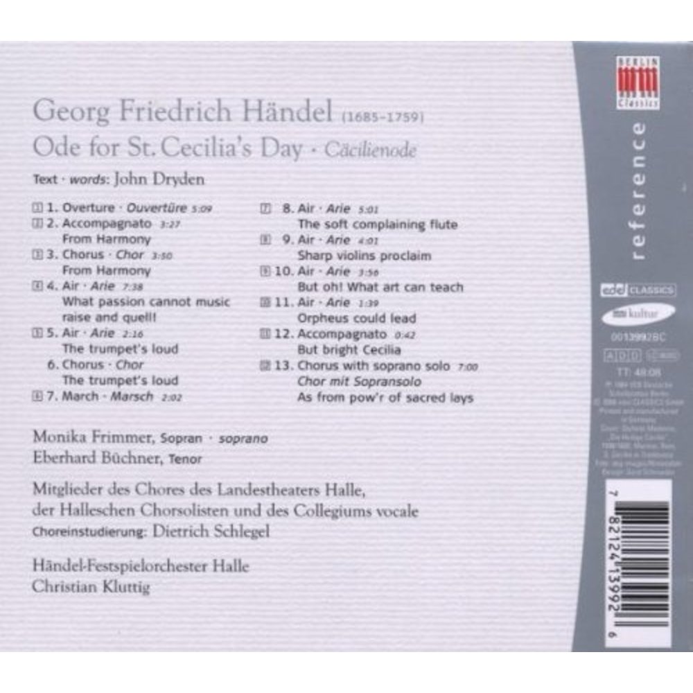 Berlin Classics Handel: Cäcilienode