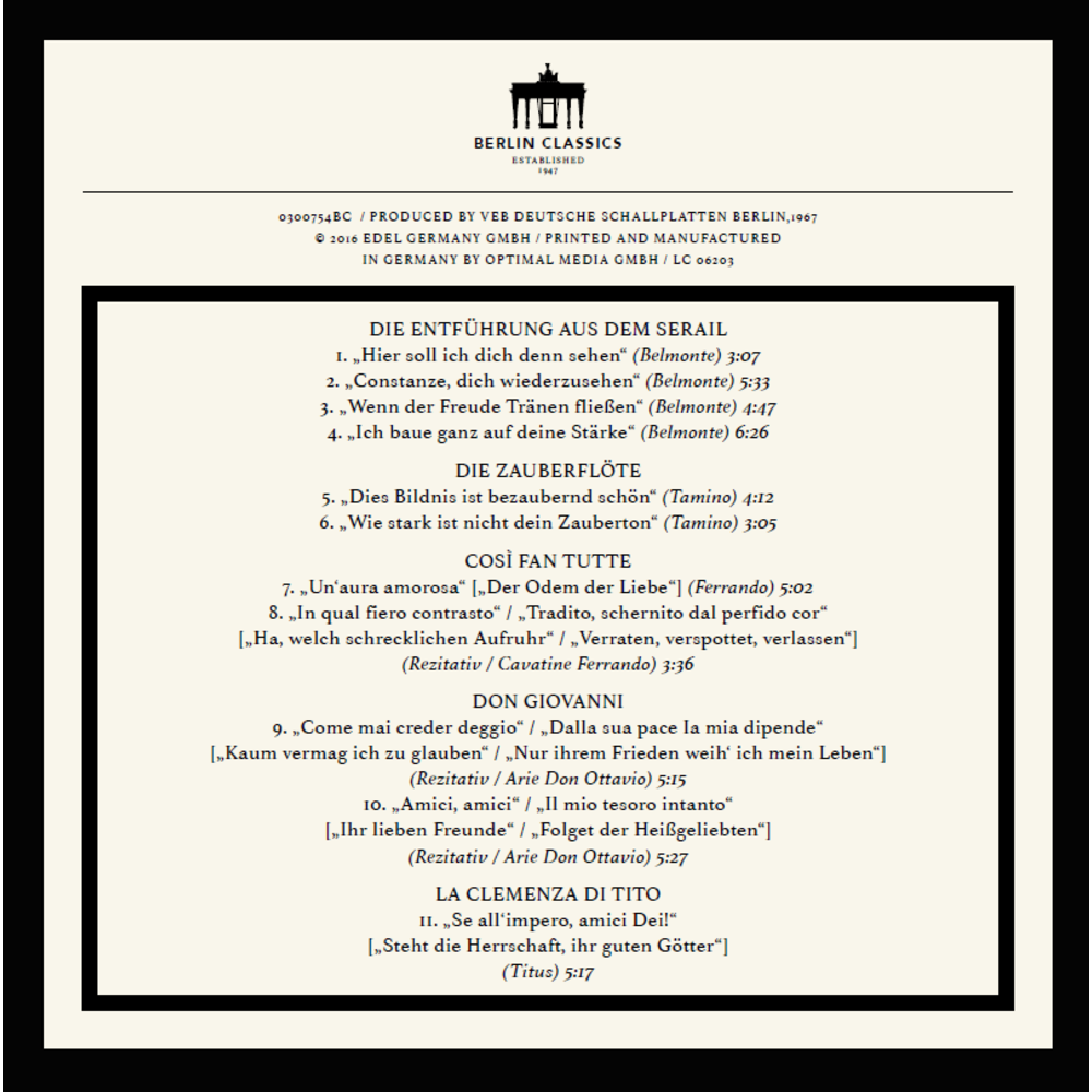 Berlin Classics Mozart: Opera Arias