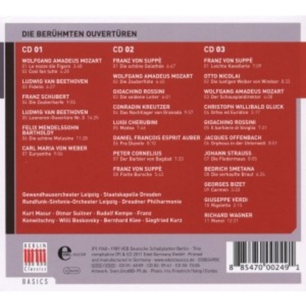 Berlin Classics Die Beruhmten Ouverturen