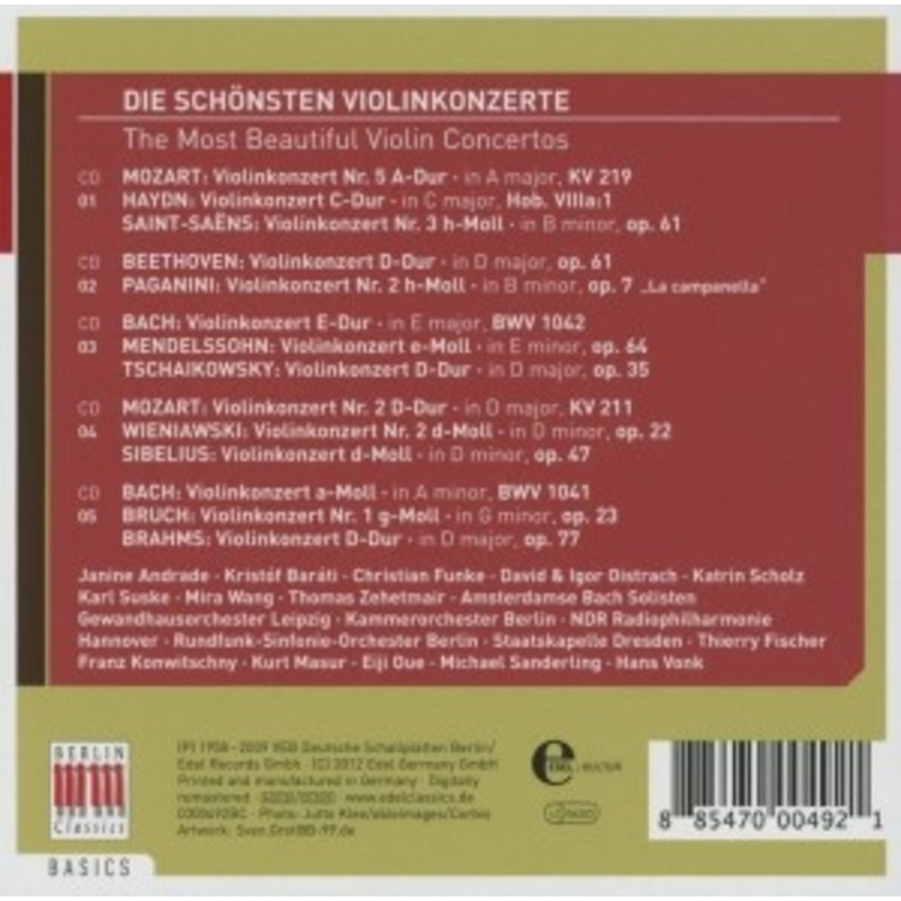 Berlin Classics Die Schonsten Violinkonzerte