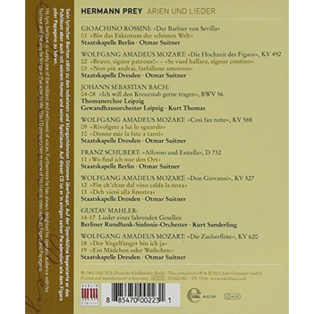 Berlin Classics Arias And Songs; Hermann Prey