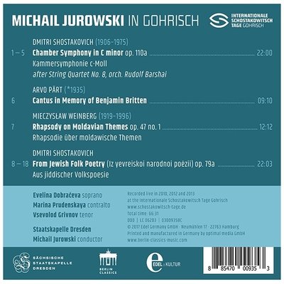 Michael Jurowksi in Gohrisch: Shostakovich, Pärt, Weinberg