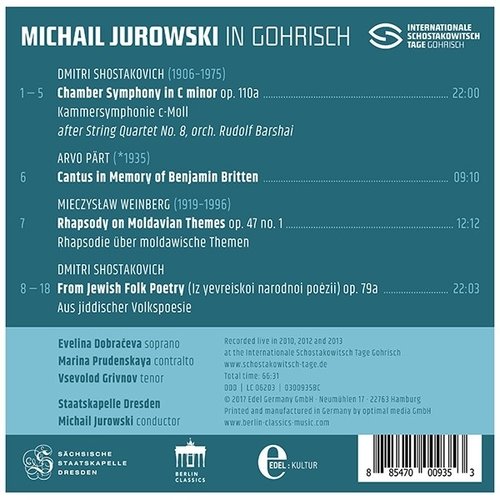 Berlin Classics Michael Jurowksi in Gohrisch: Shostakovich, PÃ¤rt, Weinberg