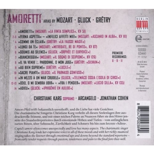 Berlin Classics Mozart & Gluck & Gretry: Amoretti; Christiane Karg