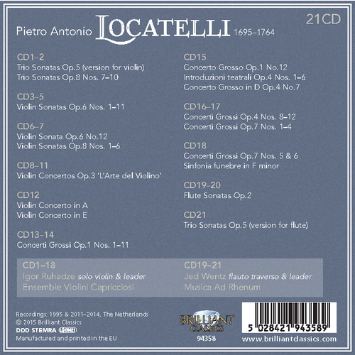 Brilliant Classics Locatelli: Complete Edition (21CD)