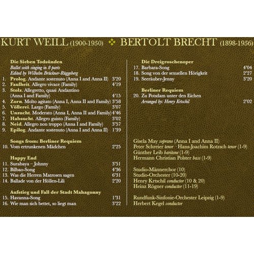 Brilliant Classics Weill/Brecht: Die Sieben Todsunden
