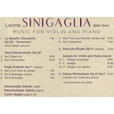 Brilliant Classics Sinigaglia: Music For Violin And Piano