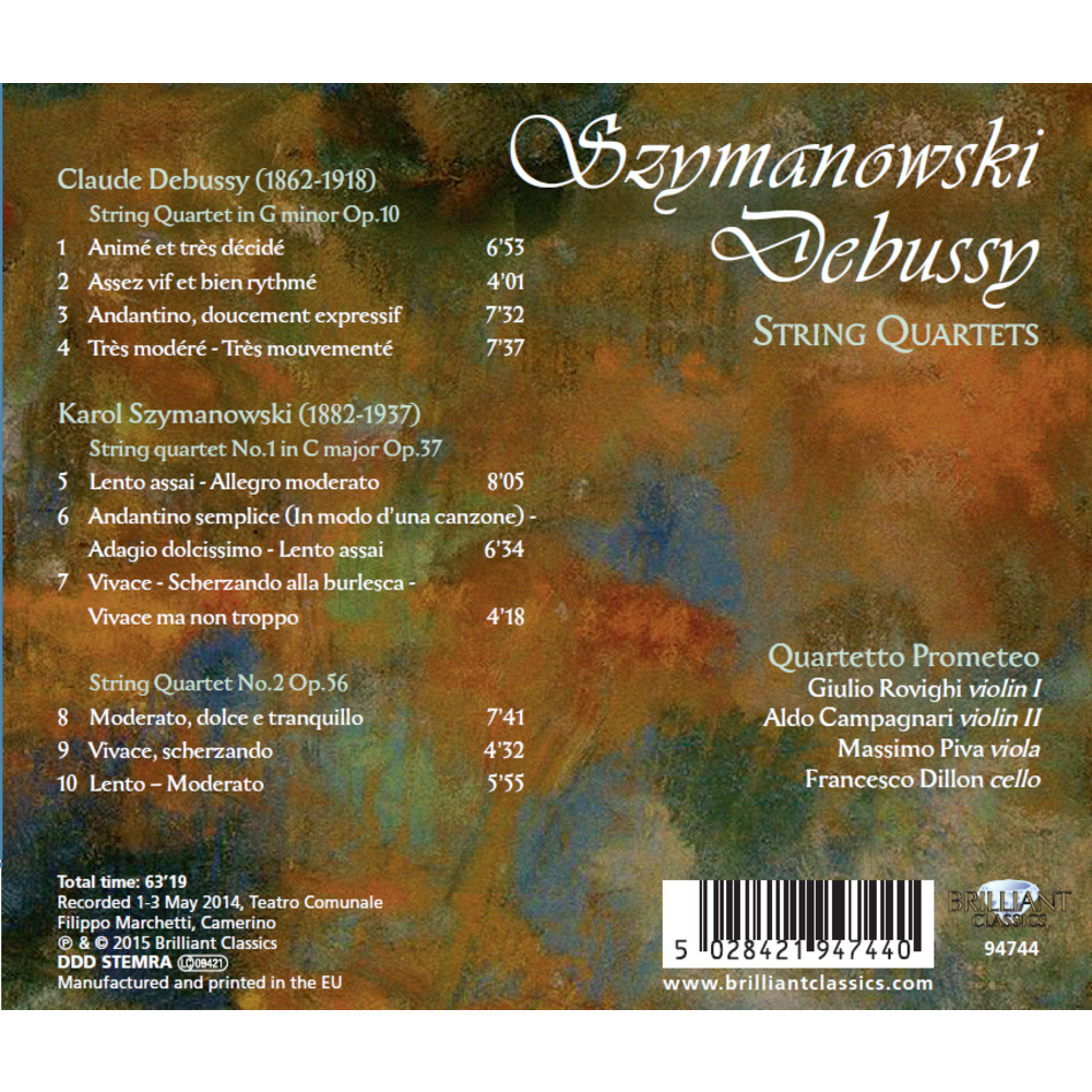 Brilliant Classics Szymanowski & Debussy: String Quartets