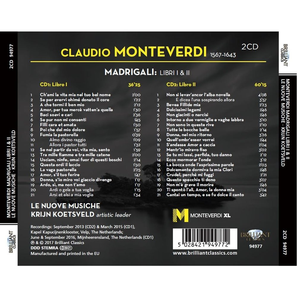 Brilliant Classics Monteverdi: Madrigali Libri I & II - Le Nuove Musiche, Krijn Koetsveld