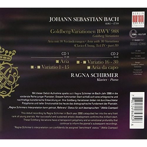 Berlin Classics J.S. Bach: Goldberg-Variationen; Schirmer,Ragna